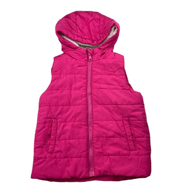 Girls Mango, pink hooded puffer vest / jacket, GUC, size 4,  