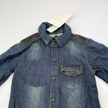 Load image into Gallery viewer, Boys Kardashian Kids, denim long sleeve shirt, poppers, NEW, size 1,  