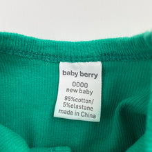 Load image into Gallery viewer, unisex Baby Berry, green ribbed coverall / romper, GUC, size 0000,  