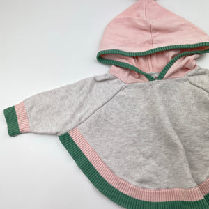 Girls Seed, knitted cotton hooded poncho sweater, GUC, size 00,  