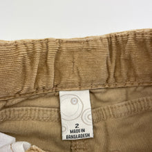 Load image into Gallery viewer, Girls Target, stretch corduroy pants, adjustable, Inside leg: 30.5cm, GUC, size 2,  