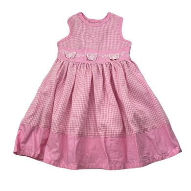 Girls vintage, lightweight gingham dress, armpit to armpit: 24cm, GUC, size 0-1, L: 45cm