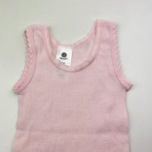 Load image into Gallery viewer, Girls Dymples, pink ribbed cotton singlet top, GUC, size 00,  