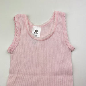 Girls Dymples, pink ribbed cotton singlet top, GUC, size 00,  