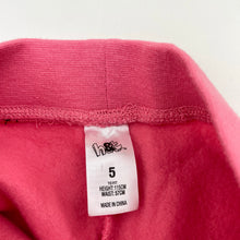 Load image into Gallery viewer, Girls H&amp;T, pink fleece lined track pants, Inside leg: 44cm, EUC, size 5,  