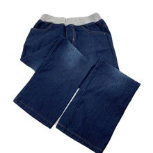 Load image into Gallery viewer, Boys dark, stretch denim pants, elasticated, Inside leg: 52cm, small marks waistband, FUC, size 6,  