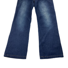 Load image into Gallery viewer, Boys dark, stretch denim pants, elasticated, Inside leg: 52cm, small marks waistband, FUC, size 6,  