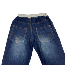 Load image into Gallery viewer, Boys dark, stretch denim pants, elasticated, Inside leg: 52cm, small marks waistband, FUC, size 6,  