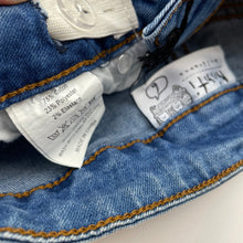 Load image into Gallery viewer, unisex Minti, paint spot stretch denim jeans, adjustable, Inside leg: 45cm, NEW, size 6,  