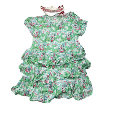 Girls LITTLE WINGS, lightweight Bo Peep puff sleeve dress, NEW, size 2, L: 50cm