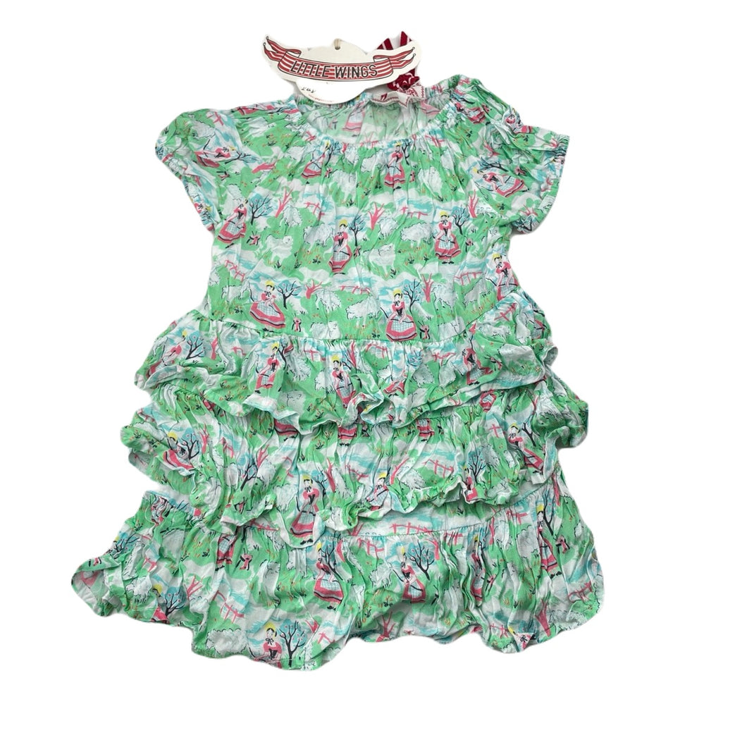 Girls LITTLE WINGS, lightweight Bo Peep puff sleeve dress, NEW, size 2, L: 50cm