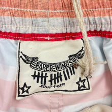 Load image into Gallery viewer, Boys PAPER WINGS, coloured stripe board shorts, elasticated, NEW, size 14,  