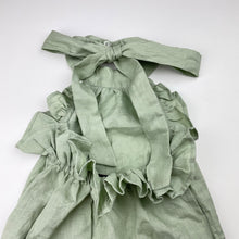Load image into Gallery viewer, Girls Mii Love Mu, green linen halter-neck summer dress, NEW, size 5, L: 56cm
