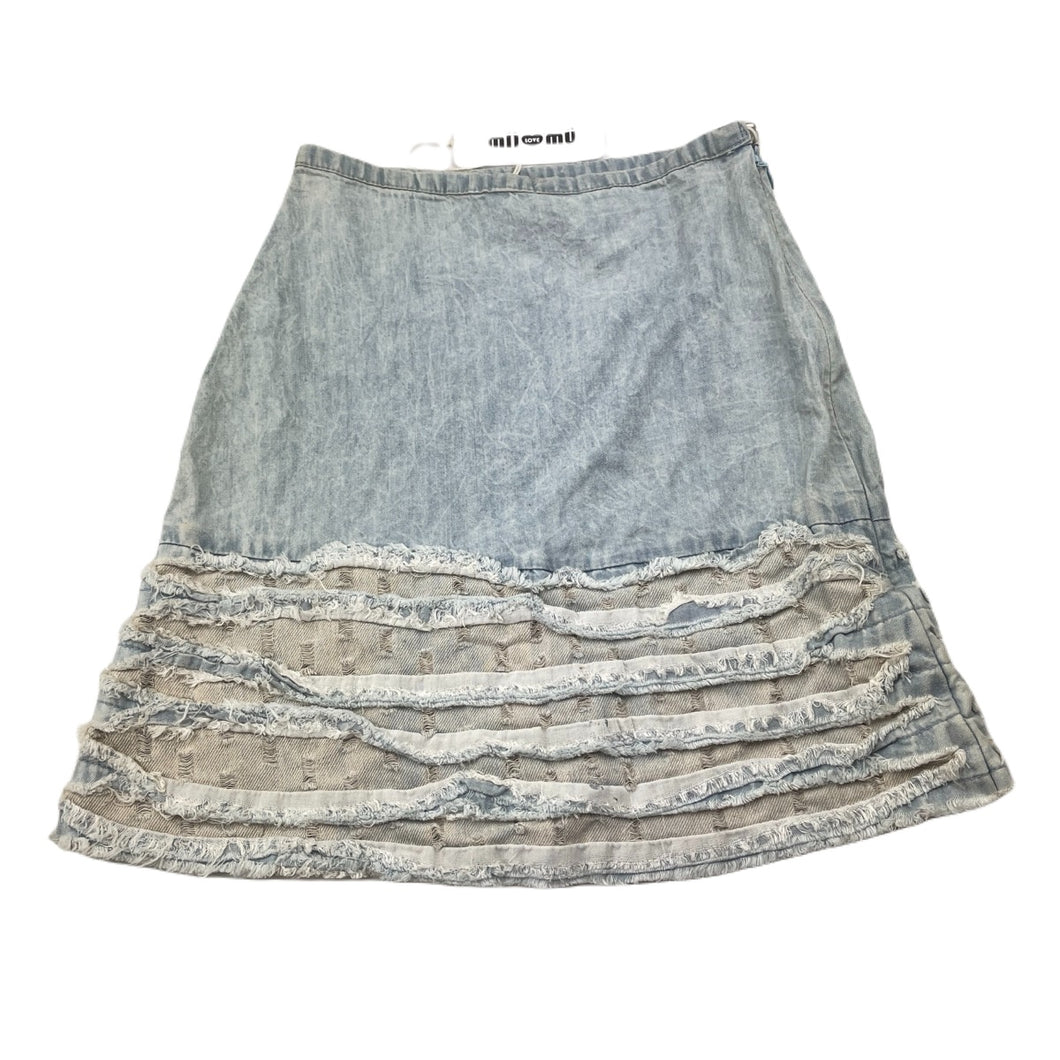 Girls Mii Love Mu, stonewash lightweight denim skirt, L: 38cm, W: 25.5cm across, NEW, size 6,  