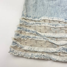 Load image into Gallery viewer, Girls Mii Love Mu, stonewash lightweight denim skirt, L: 38cm, W: 25.5cm across, NEW, size 6,  