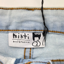 Load image into Gallery viewer, Boys Minti, bleach blue stretch denim shorts, adjustable, NEW, size 2,  