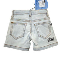 Load image into Gallery viewer, Boys Minti, bleach blue stretch denim shorts, adjustable, NEW, size 2,  