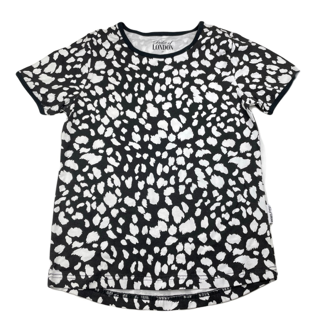 unisex Duke of LONDON, black & white stretchy tee / top, NEW, size 10,  