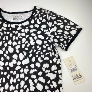 unisex Duke of LONDON, black & white stretchy tee / top, NEW, size 10,  