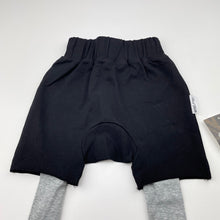 Load image into Gallery viewer, Boys Duke of LONDON, black/grey tight shorts, elasticated , NEW, size 0,  
