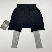 Load image into Gallery viewer, Boys Duke of LONDON, black/grey tight shorts, elasticated , NEW, size 0,  