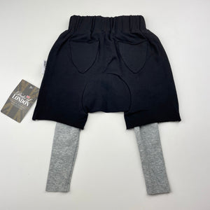 Boys Duke of LONDON, black/grey tight shorts, elasticated , NEW, size 0,  