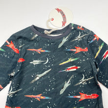 Load image into Gallery viewer, Boys LITTLE WINGS, organic cotton long sleeve tee / top, rockets, NEW, size 2,  