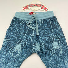 Load image into Gallery viewer, Boys LITTLE WINGS, organic cotton track pants, spiders, NEW, size 12 months,  