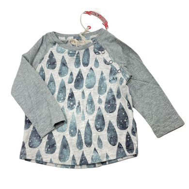 unisex LITTLE WINGS, organic cotton raglan long sleeve tee / top, NEW, size 6 months,  