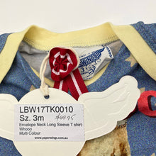 Load image into Gallery viewer, unisex LITTLE WINGS, organic cotton long sleeve tee / top, owl, NEW, size 3 months,  