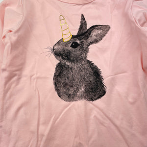 Girls Minti, stretchy long sleeve tee / top, rabbit, NEW, size 2,  