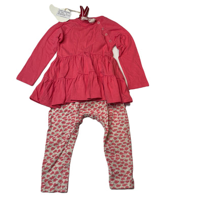 Girls LITTLE WINGS, organic cotton frilled romper dress, NEW, size 2,  