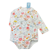Load image into Gallery viewer, Girls Toshi, floral long sleeve swim one-piece, UPF 50+, NEW, size 00,  
