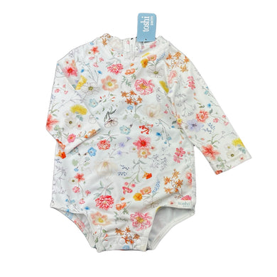 Girls Toshi, floral long sleeve swim one-piece, UPF 50+, NEW, size 00,  