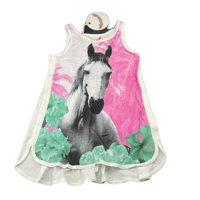Girls PAPER WINGS, organic cotton singlet dress, horse, NEW, size 4, L: 50cm