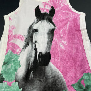 Girls PAPER WINGS, organic cotton singlet dress, horse, NEW, size 3, L: 48cm