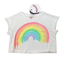 Load image into Gallery viewer, Girls PAPER WINGS, organic cotton cropped sweat top, rainbow, NEW, size 4,  