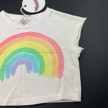 Load image into Gallery viewer, Girls PAPER WINGS, organic cotton cropped sweat top, rainbow, NEW, size 4,  