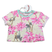Load image into Gallery viewer, Girls PAPER WINGS, soft organic cotton cropped tee / top, zebra, NEW, size 4,  