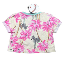 Load image into Gallery viewer, Girls PAPER WINGS, soft organic cotton cropped tee / top, zebra, NEW, size 4,  