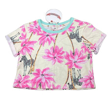 Load image into Gallery viewer, Girls PAPER WINGS, soft organic cotton cropped tee / top, zebra, NEW, size 6,  