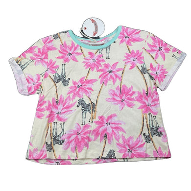 Girls PAPER WINGS, soft organic cotton cropped tee / top, zebra, NEW, size 14,  
