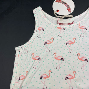 Girls PAPER WINGS, lightweight organic cotton singlet top, flamigos, NEW, size 7,  