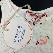 Load image into Gallery viewer, Girls PAPER WINGS, lightweight organic cotton singlet top, flamigos, NEW, size 7,  