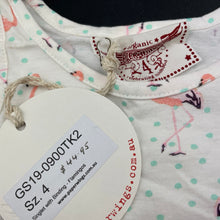 Load image into Gallery viewer, Girls PAPER WINGS, lightweight organic cotton singlet top, flamigos, NEW, size 4,  