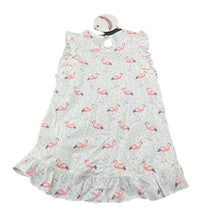 Load image into Gallery viewer, Girls LITTLE WINGS, organic cotton summer dress, flamingos, NEW, size 2, L: 44cm at front