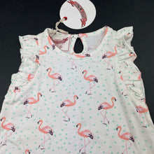 Load image into Gallery viewer, Girls LITTLE WINGS, organic cotton summer dress, flamingos, NEW, size 12 months, L: 39cm at front