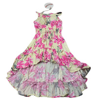 Load image into Gallery viewer, Girls PAPER WINGS, lightweight viscose hi-lo dress, zebras, NEW, size 4, L: 50cm at front