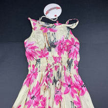 Load image into Gallery viewer, Girls PAPER WINGS, lightweight viscose hi-lo dress, zebras, NEW, size 4, L: 50cm at front