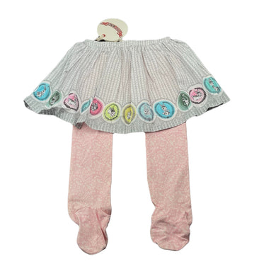 Girls LITTLE WINGS, organic cotton blend all-in-one skirt / footed leggings, NEW, size 2,  